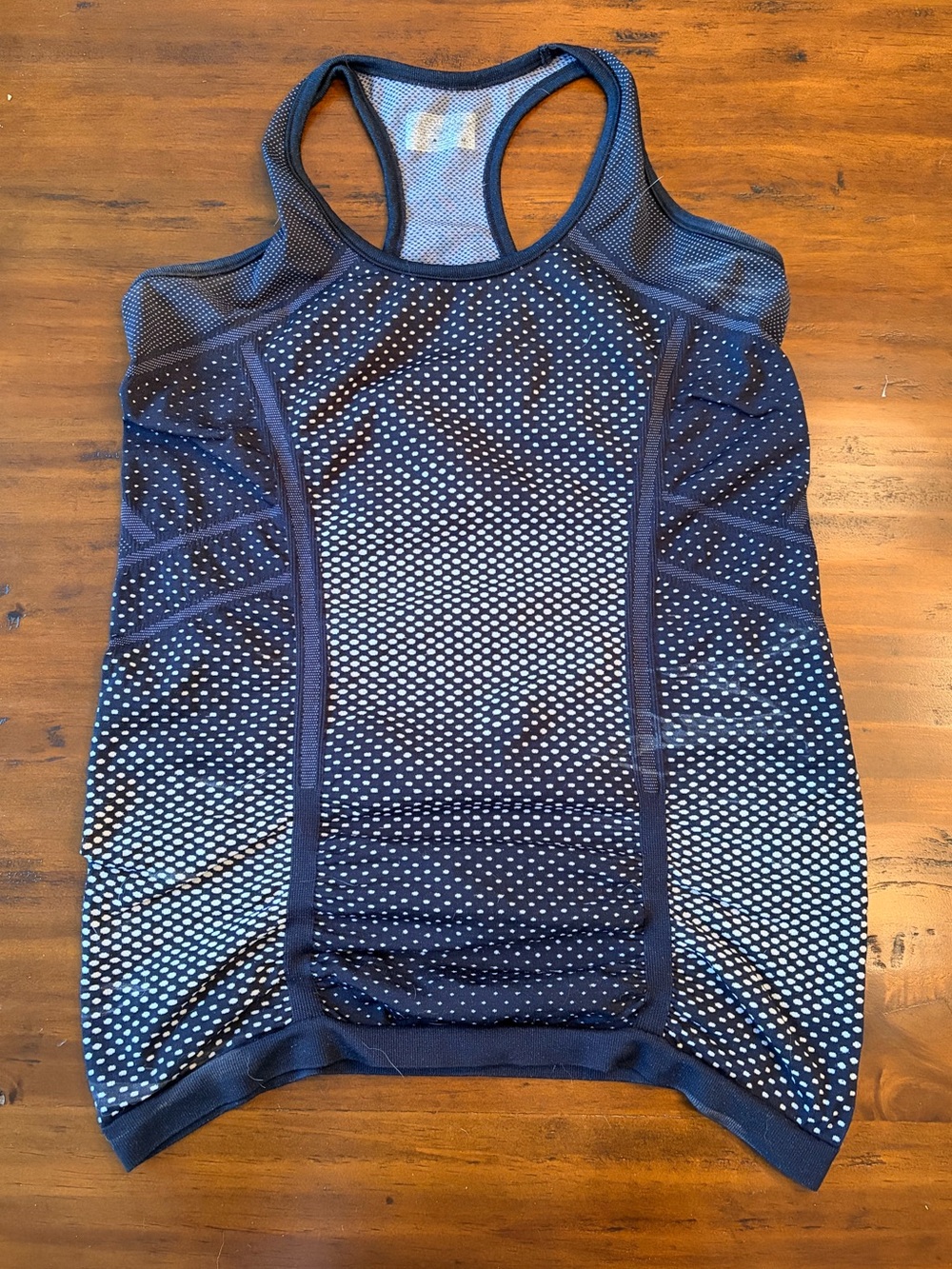 Athleta Black and White Mesh Racerback Tank Top